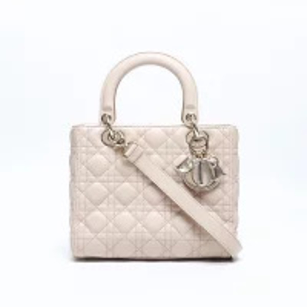 Dior Lady  Leather Handbag Christian Pink